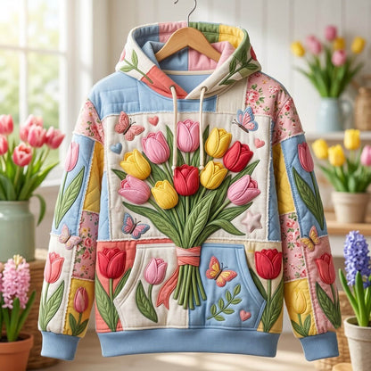 Floral Patchwork Hoodie GFTONMU2549