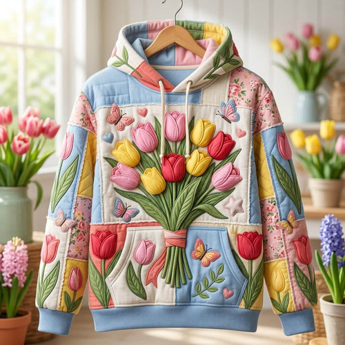 Floral Patchwork Hoodie GFTONMU2549