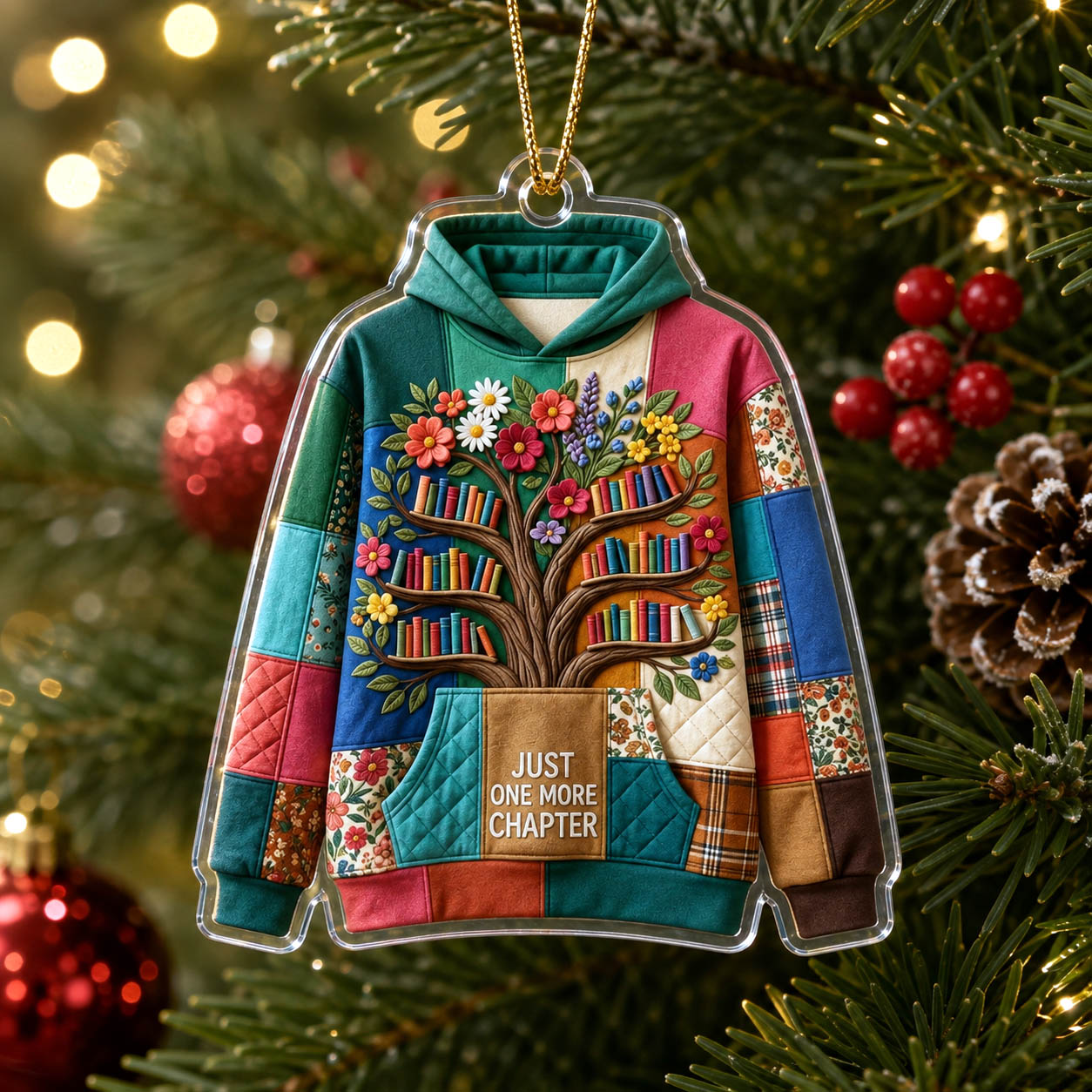 Book Lover Christmas Mica Ornament GFTONMU2552