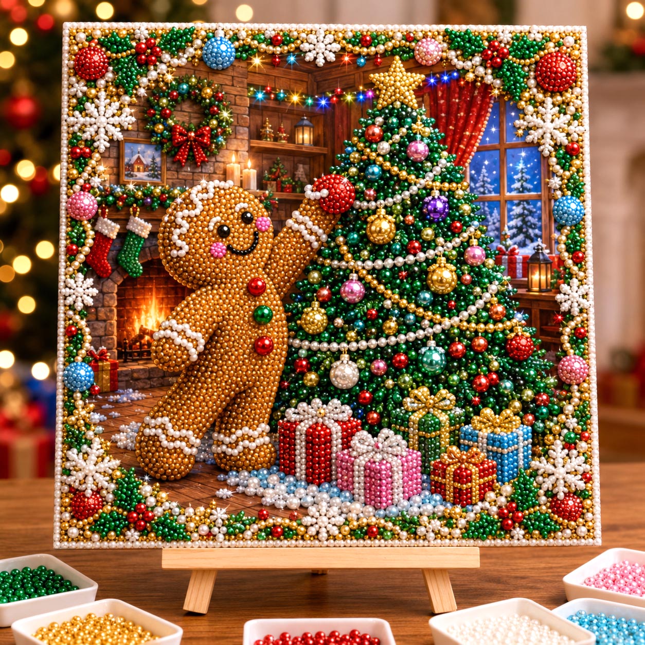 🔥 EARLY CHRISTMAS SALE 49% OFF - Gingerbread Man DIY Diamond Pearl Art Kit GFTONMU2624