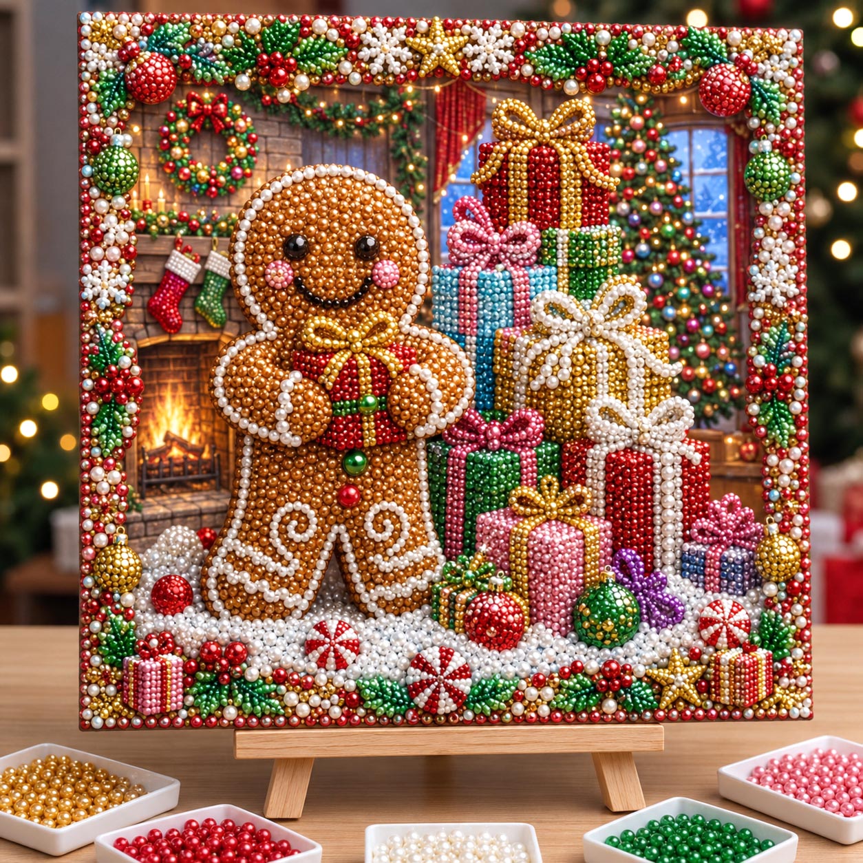 🔥 EARLY CHRISTMAS SALE 49% OFF - Gingerbread Man DIY Diamond Pearl Art Kit GFTONMU2624