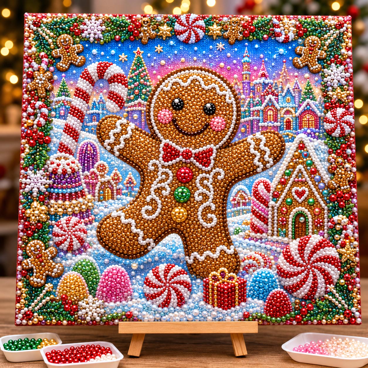🔥 EARLY CHRISTMAS SALE 49% OFF - Gingerbread Man DIY Diamond Pearl Art Kit GFTONMU2624