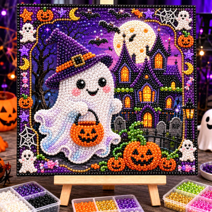 🔥 EARLY HALLOWEEN SALE 49% OFF - Halloween Ghost Cardinal DIY Diamond Pearl Art Kit GFTONMU2625