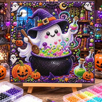 🔥 EARLY HALLOWEEN SALE 49% OFF - Halloween Ghost Cardinal DIY Diamond Pearl Art Kit GFTONMU2625