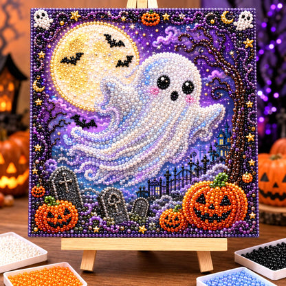 🔥 EARLY HALLOWEEN SALE 49% OFF - Halloween Ghost Cardinal DIY Diamond Pearl Art Kit GFTONMU2625
