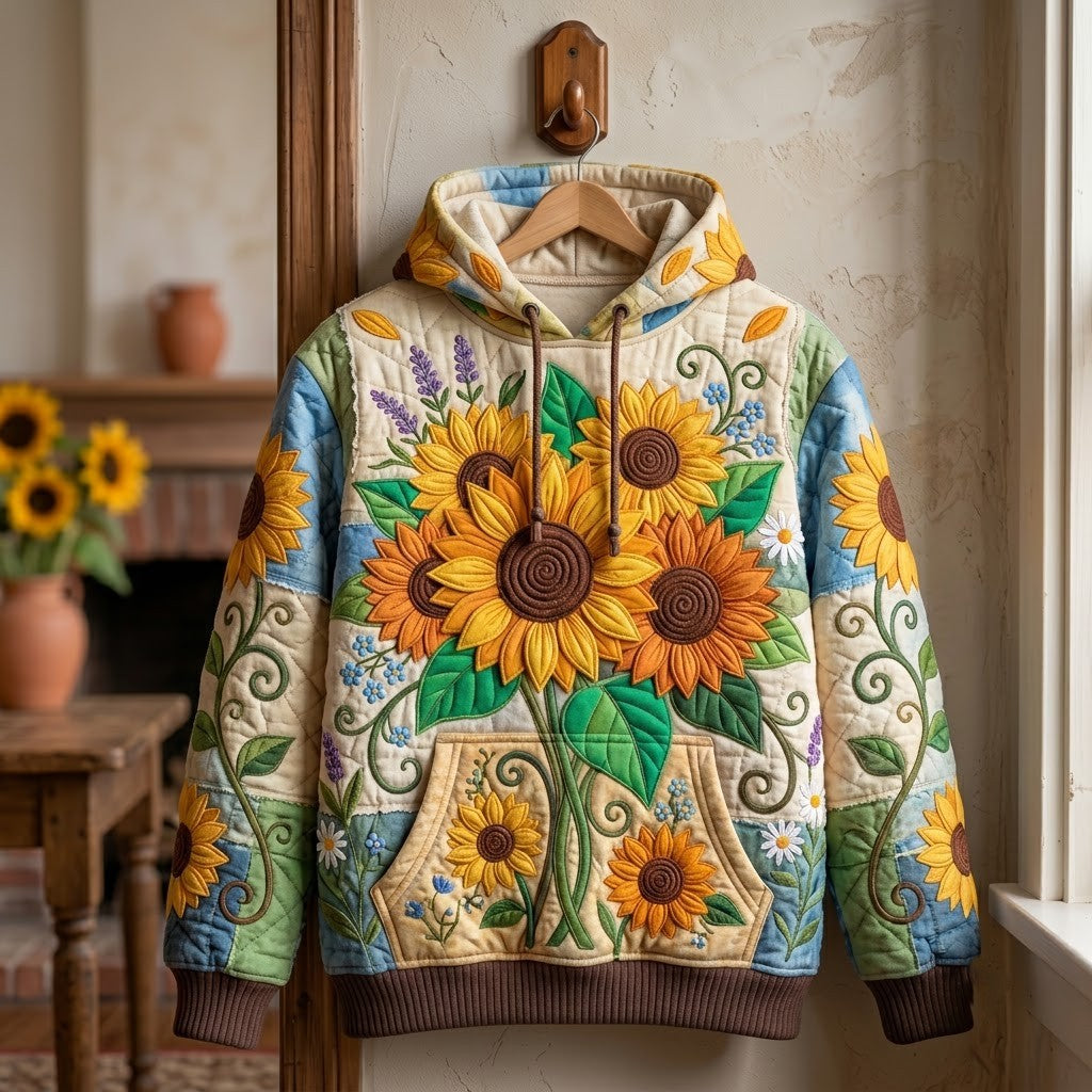 Sunflower Patchwork Hoodie GFTONMU2654