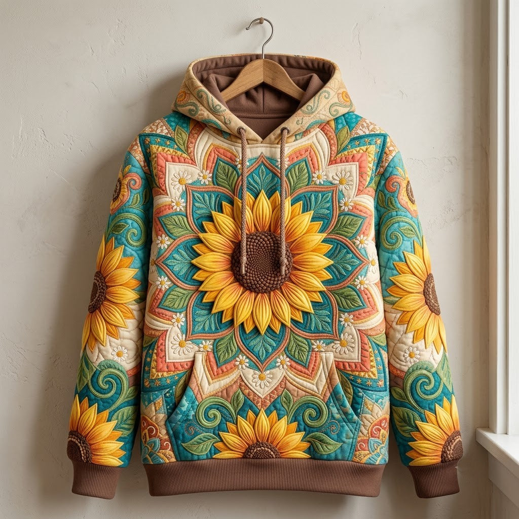 Sunflower Patchwork Hoodie GFTONMU2656