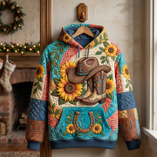 Sunflower Patchwork Hoodie GFTONMU2660