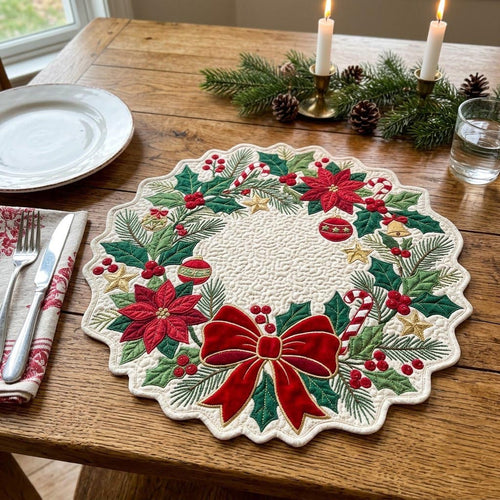 Merry Christmas Custom Shape Quilted Place Mat GFTONMU2709