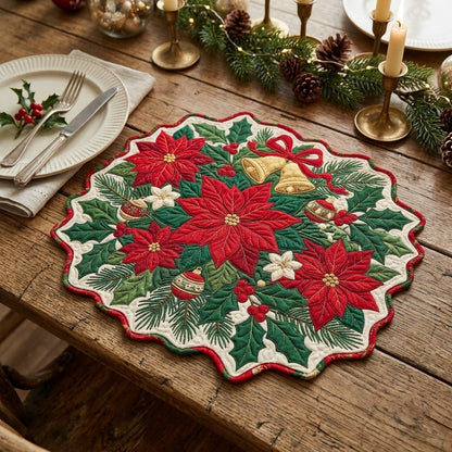 Merry Christmas Custom Shape Quilted Place Mat GFTONMU2713