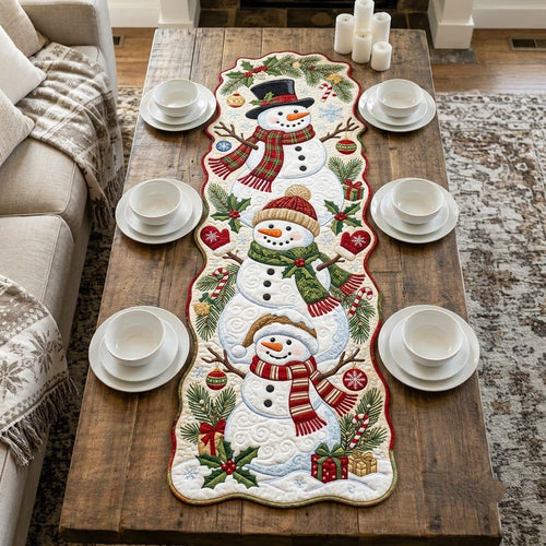 Merry Christmas Custom Shape Quilted Table Runner GFTONMU2720