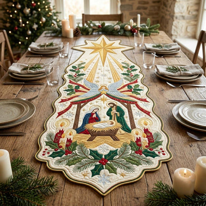 Merry Christmas Custom Shape Quilted Table Runner GFTONMU2721