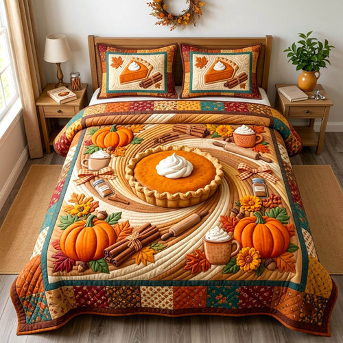 Pumpkin Patch 3-Piece Quilted Bedding Set GFTONMU2777