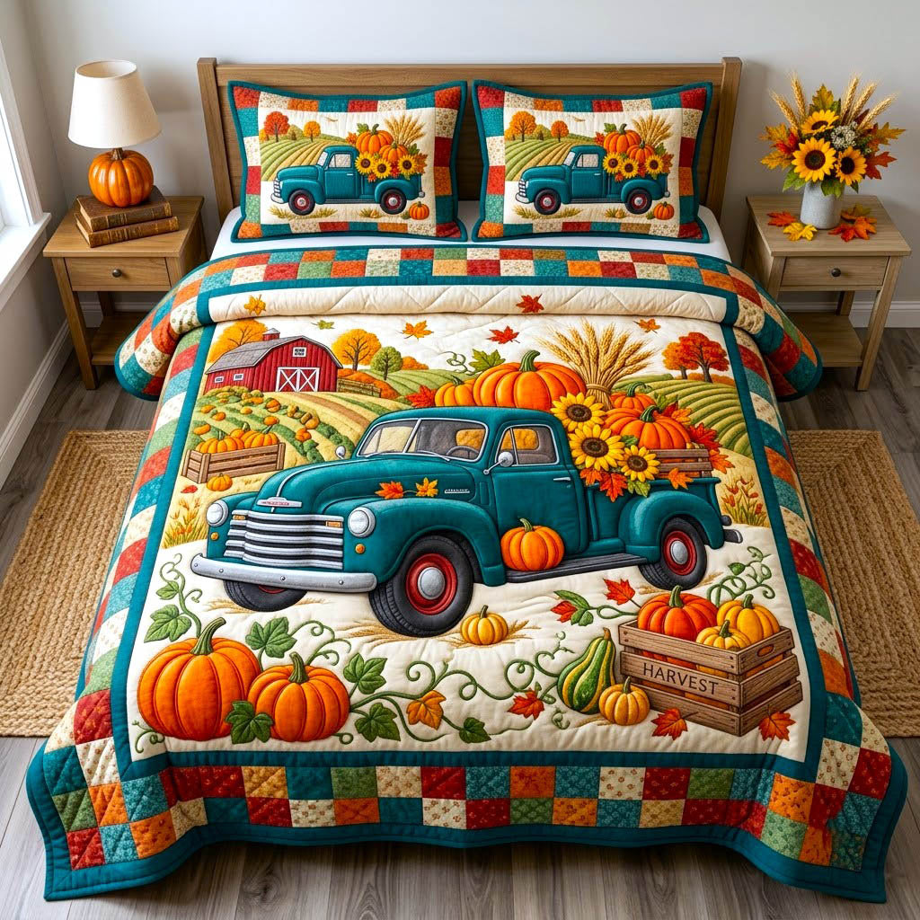 Pumpkin Patch 3-Piece Quilted Bedding Set GFTONMU2780