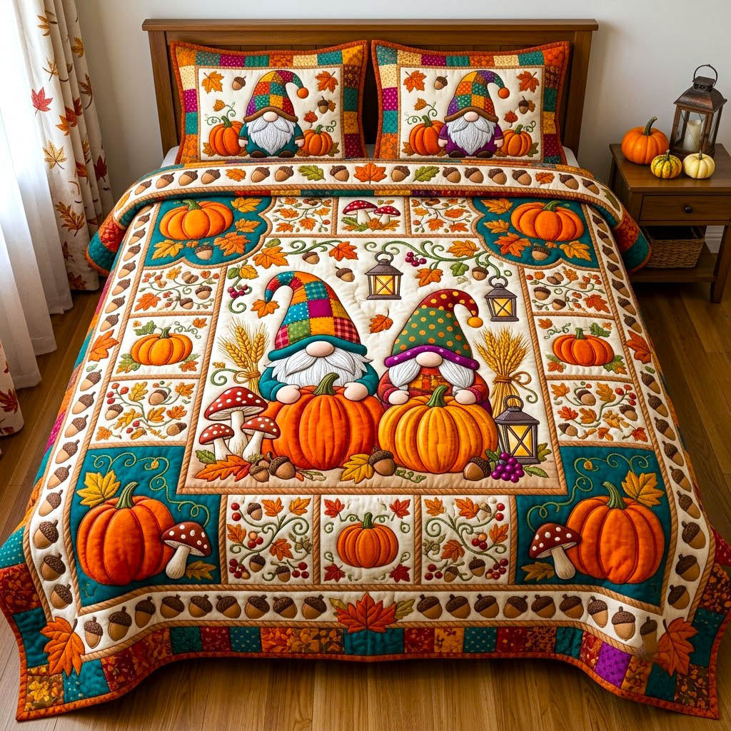 Pumpkin Patch 3-Piece Quilted Bedding Set GFTONMU2786