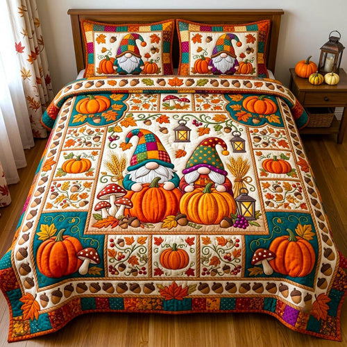 Pumpkin Patch 3-Piece Quilted Bedding Set GFTONMU2786