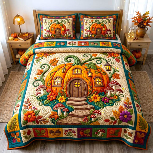 Pumpkin Patch 3-Piece Quilted Bedding Set GFTONMU2787