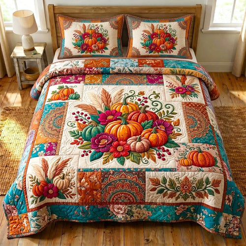Pumpkin Patch 3-Piece Quilted Bedding Set GFTONMU2788