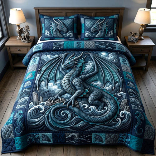 Mythical Dragon 3-Piece Quilted Bedding Set GFTONMU2829
