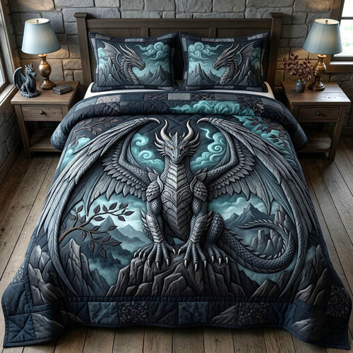 Mythical Dragon 3-Piece Quilted Bedding Set GFTONMU2833