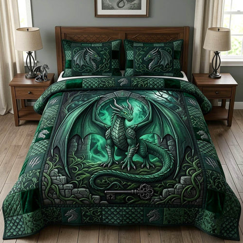 Mythical Dragon 3-Piece Quilted Bedding Set GFTONMU2835