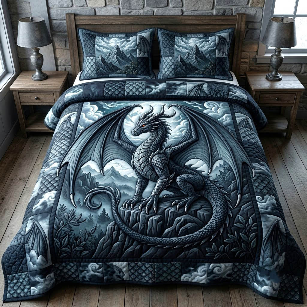 Mythical Dragon 3-Piece Quilted Bedding Set GFTONMU2836