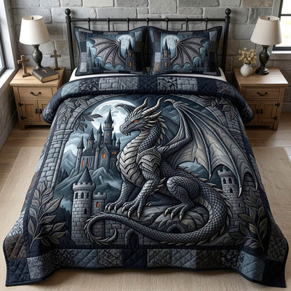 Mythical Dragon 3-Piece Quilted Bedding Set GFTONMU2838