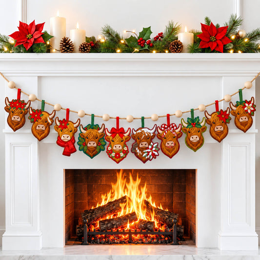 Highland Cow Custom Shape Quilted Garland GFTONMU2839