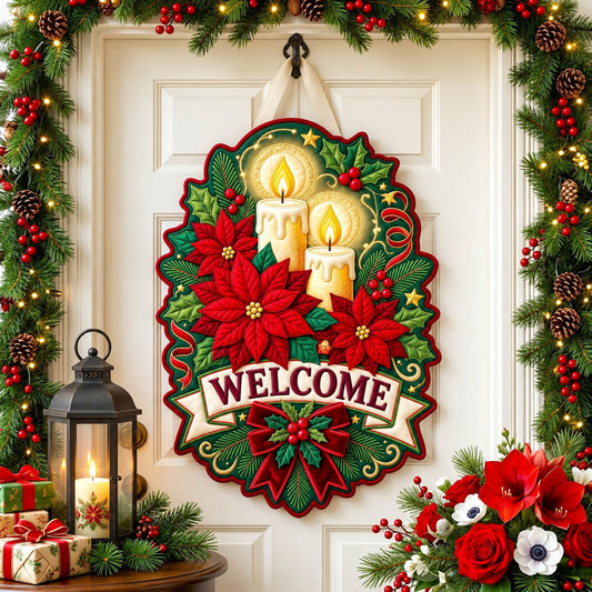 Christmas Spirit Custom Shape Quilted Door Hanger GFTONMU2860