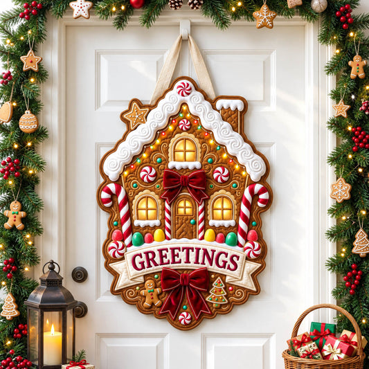 Christmas Spirit Custom Shape Quilted Door Hanger GFTONMU2861