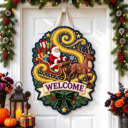 Christmas Spirit Custom Shape Quilted Door Hanger GFTONMU2862