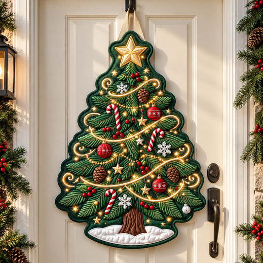 Christmas Spirit Custom Shape Quilted Door Hanger GFTONMU2864
