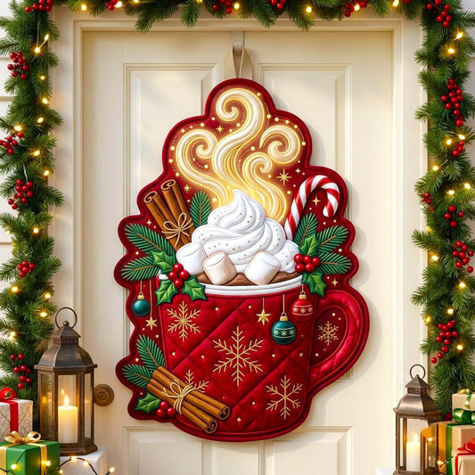 Christmas Spirit Custom Shape Quilted Door Hanger GFTONMU2887