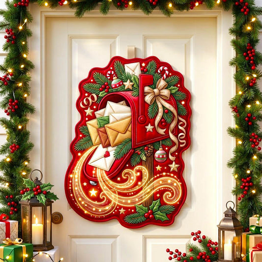 Christmas Spirit Custom Shape Quilted Door Hanger GFTONMU2889