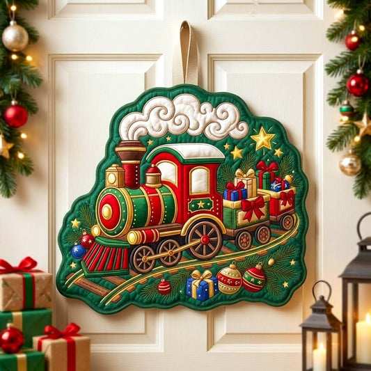 Christmas Spirit Custom Shape Quilted Door Hanger GFTONMU2890