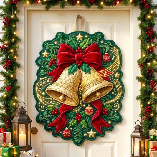 Christmas Spirit Custom Shape Quilted Door Hanger GFTONMU2891