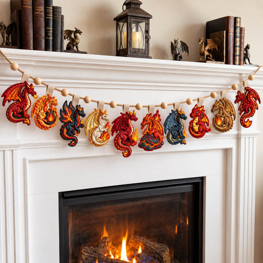 Mythical Dragon Custom Shape Quilted Garland GFTONMU2901