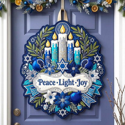 Happy Hanukkah Custom Shape Quilted Door Hanger GFTONMU2936