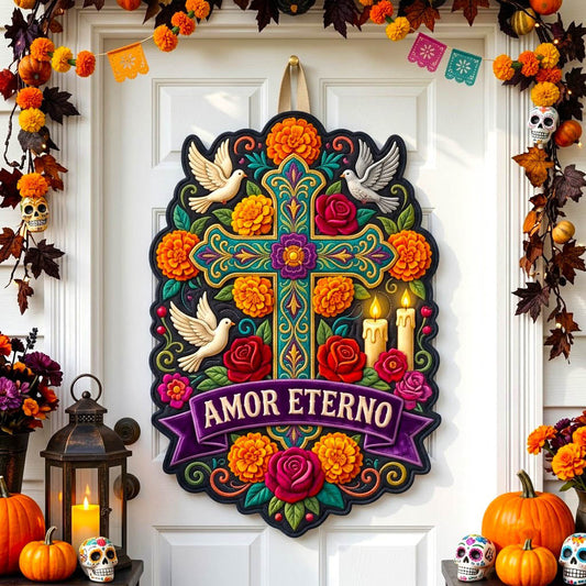 Día de Muertos Custom Shape Quilted Door Hanger GFTONMU2941