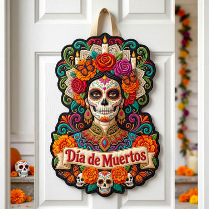 Día de Muertos Custom Shape Quilted Door Hanger GFTONMU2943