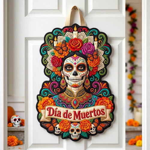 Día de Muertos Custom Shape Quilted Door Hanger GFTONMU2943