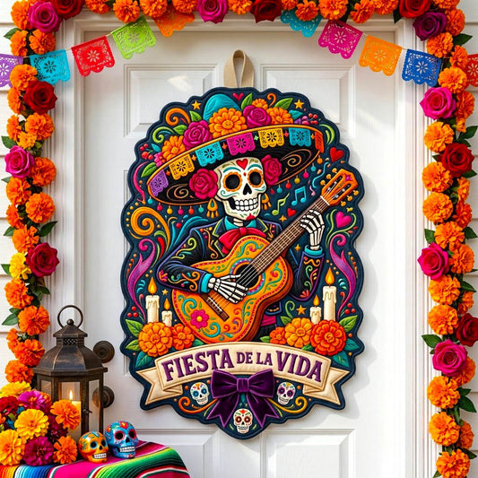 Día de Muertos Custom Shape Quilted Door Hanger GFTONMU2945