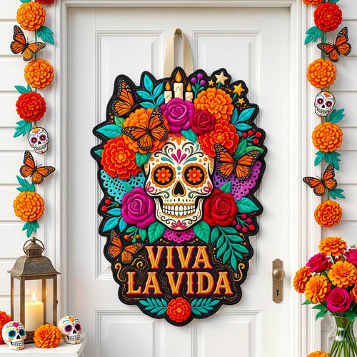 Día de Muertos Custom Shape Quilted Door Hanger GFTONMU2946