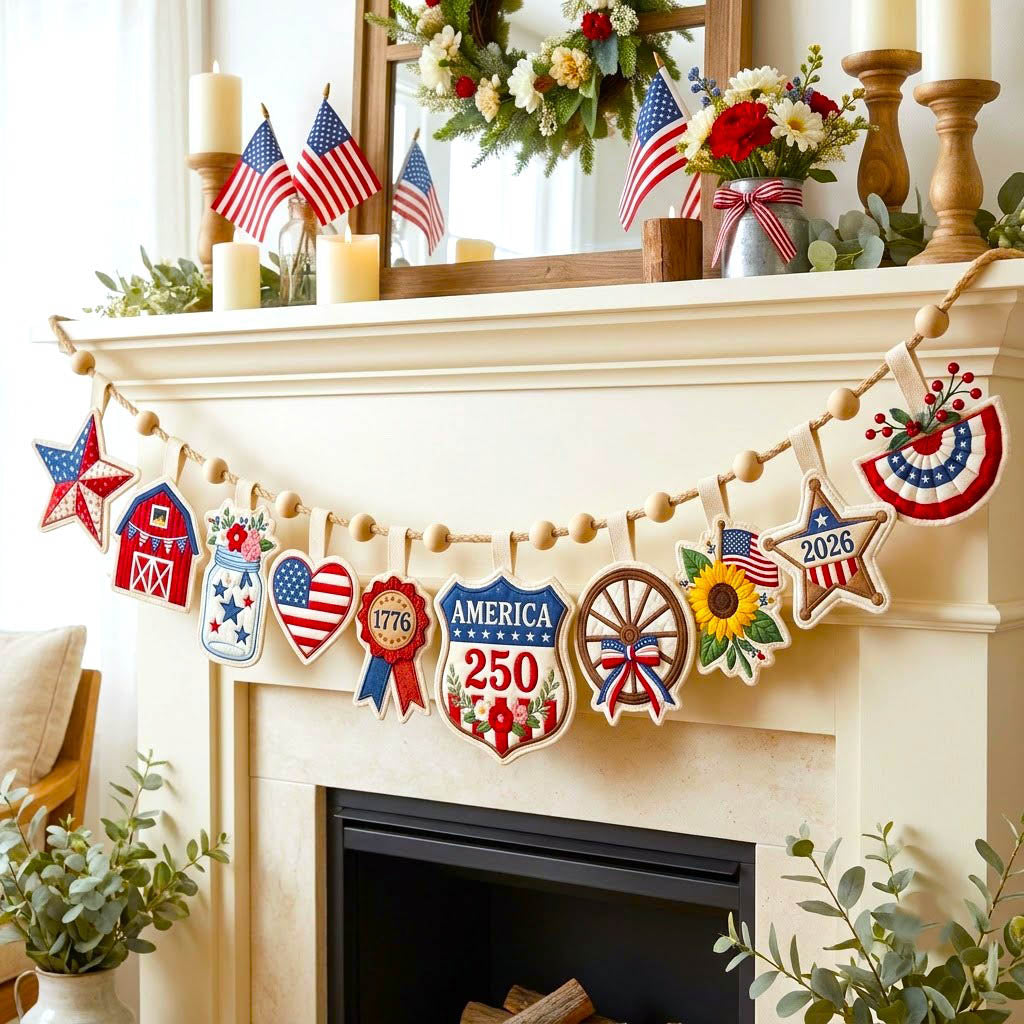 American Pride Custom Shape Quilted Garland GFTONMU2955
