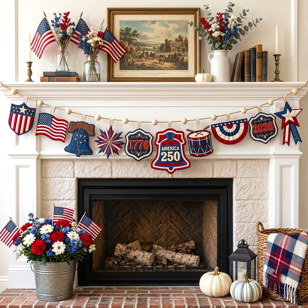 American Pride Custom Shape Quilted Garland GFTONMU2957