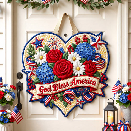American Pride Custom Shape Quilted Door Hanger GFTONMU2995