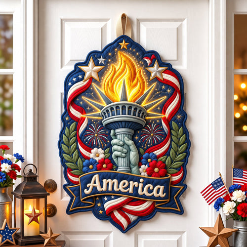 American Pride Custom Shape Quilted Door Hanger GFTONMU2999