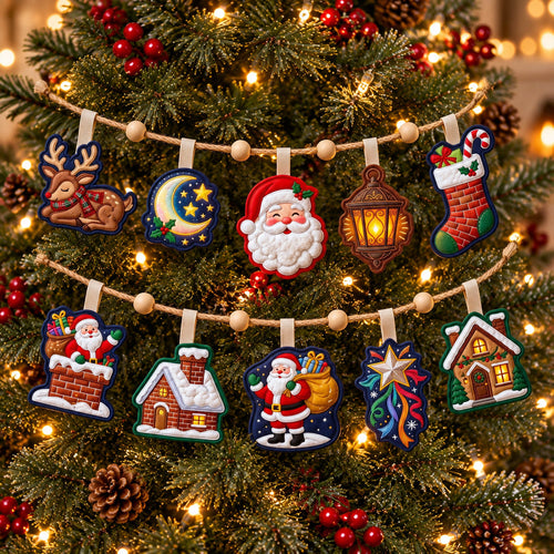 Christmas Spirit Custom Shape Quilted Garland GFTONMU3024