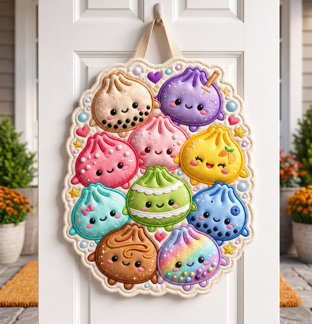 Dumpling Lover Custom Shape Quilted Door Hanger GFTONMU3088