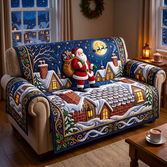 Santa Claus Quilted Sofa Cover GFTONMU3233